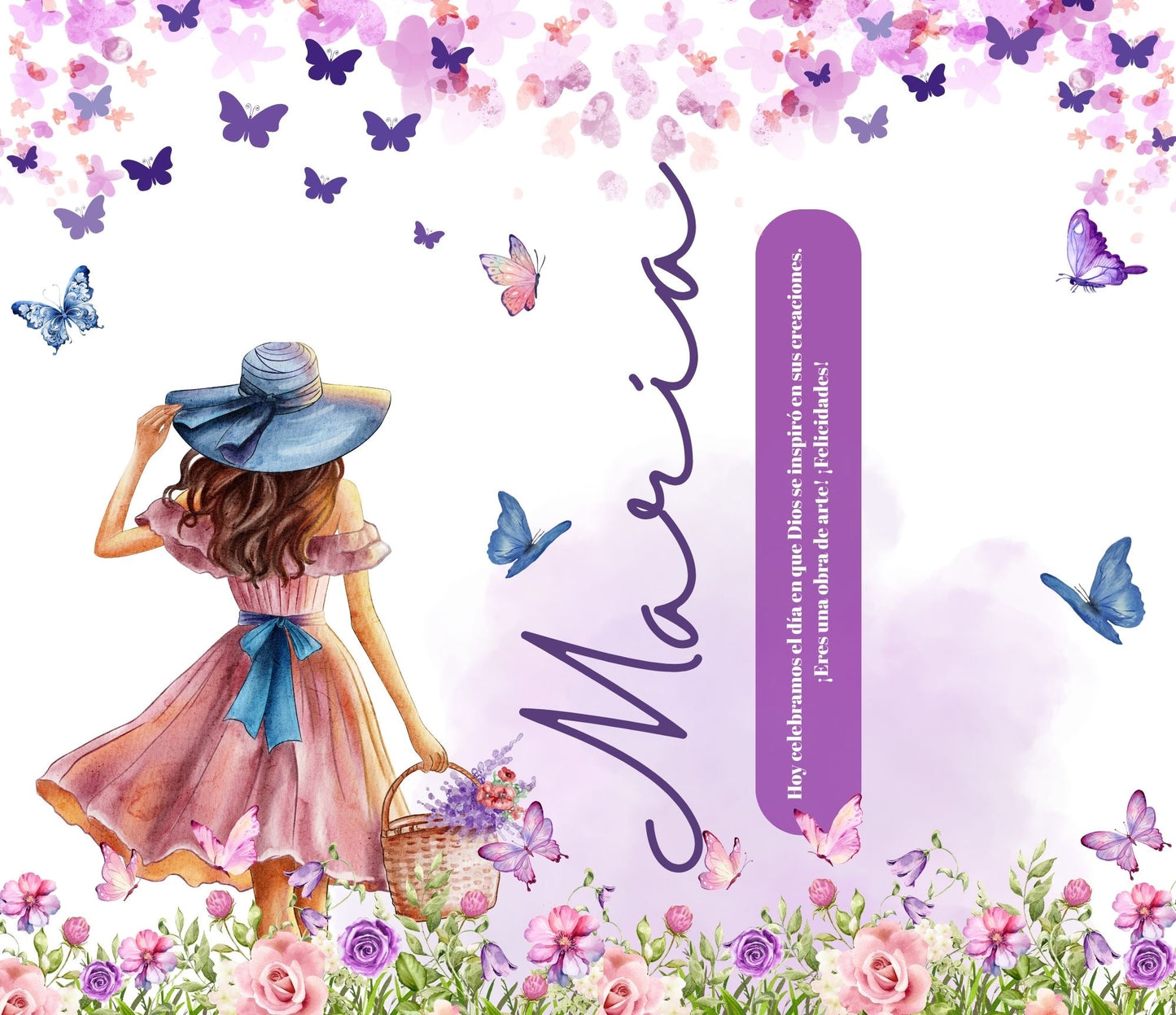 TUMBLER 20 OZ-CUSTOM DESIGN: BUTTERFLY GARDEN WALK