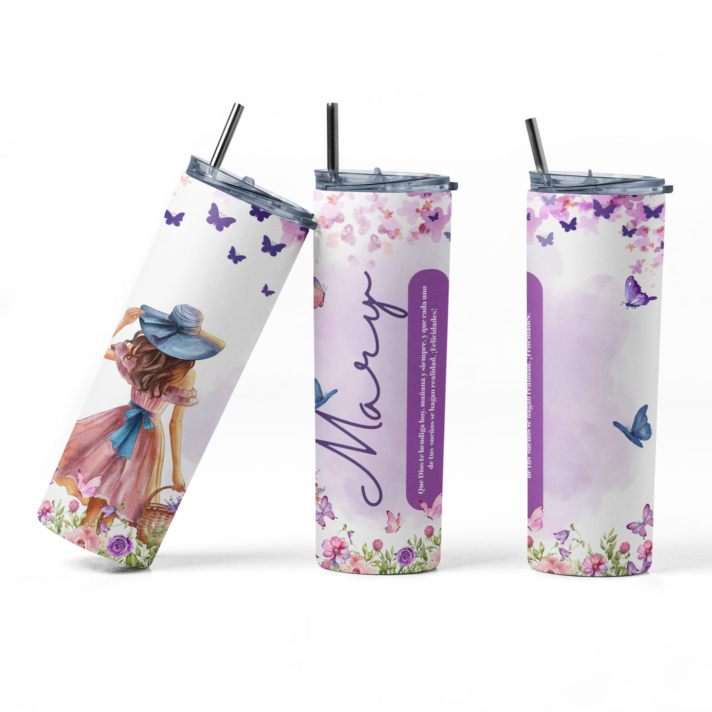 TUMBLER 20 OZ-CUSTOM DESIGN: BUTTERFLY GARDEN WALK