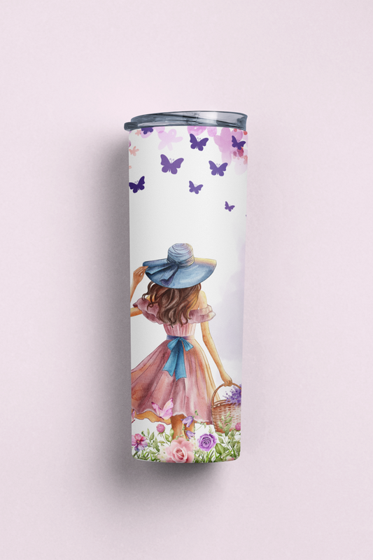 TUMBLER 20 OZ-CUSTOM DESIGN: BUTTERFLY GARDEN WALK